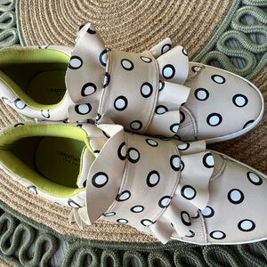 Christian Siriano Cream and Black Polka Dot Womens Sneakers